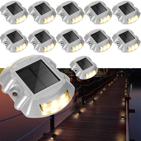 Buy Jackyled Solar Dock Lights 12 Pack Outdoor Solar Lights Ip68 Waterproof Led Deck Lighting