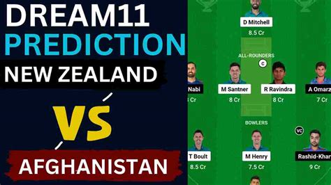 Nz Vs Afg Dream Prediction World Cup New Zealand Vs