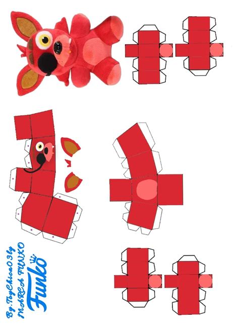 Papercraft Funko Plush Foxy The Pirate Fox Fnaf Crafts Paper Doll Template Paper Crafts