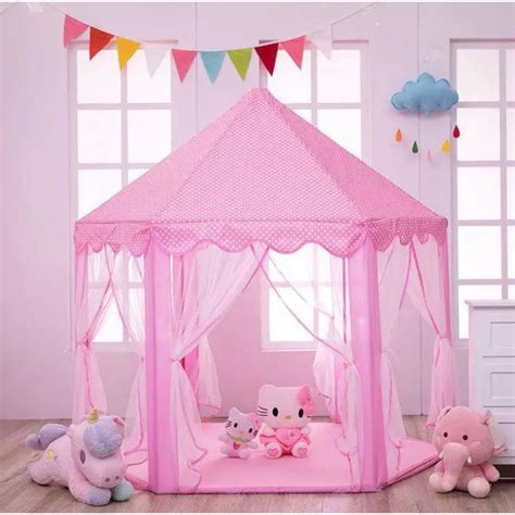 Barraca Tenda Infantil Rosa Cabana Menina Externa E Interna Toca