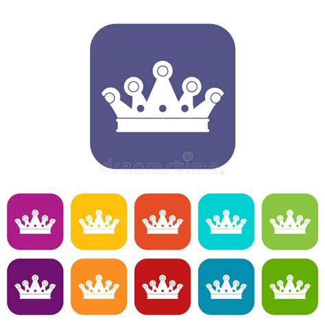 Royal Crown Icons Set Flat Stock Vector Illustration Of Emperor 95621001