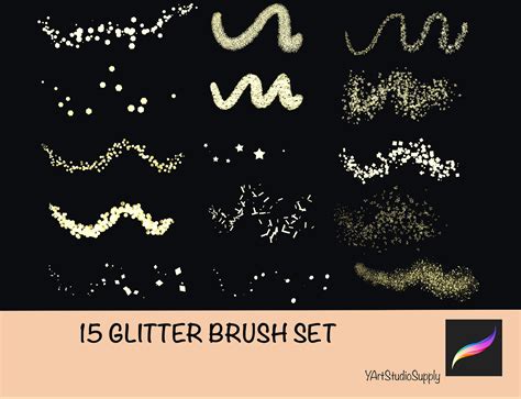 15 Glitter Procreate Brushes Sparkle Brush Set Etsy