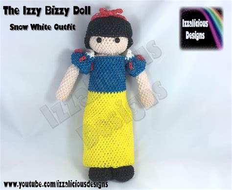 Rainbow Loom Loomigurumi Izzy Bizzy Doll Snow White Dress Crochet