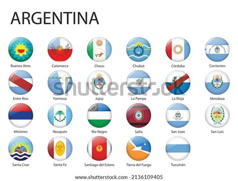 All Flags Regions Argentina Glossy Button Stock Vector Royalty Free