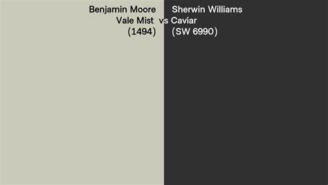 Benjamin Moore Vale Mist Vs Sherwin Williams Caviar Sw