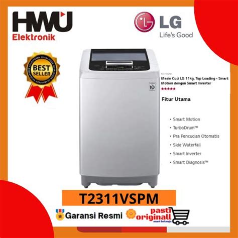 Jual Lg Mesin Cuci Tabung Kg Top Loading Smart Inverter T Vspm