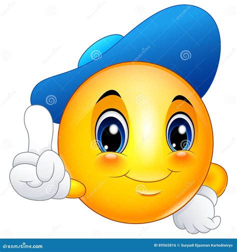 Emoji Emoticon Smiley Pointing Cartoon Vector 58249077