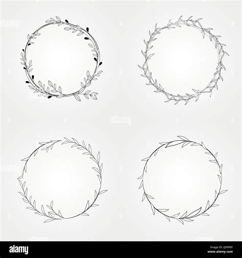 floral set botanical wreath circle vector Stock Vector Image & Art - Alamy