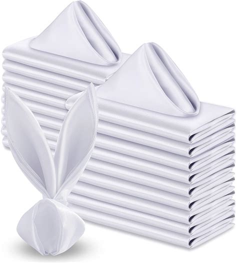 Amazon.com: VACVELT 50 Pack White Satin Napkins 20x20 Inch Wedding ...
