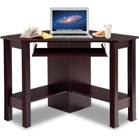 Goplus Bureau D Angle Avec Tablettes De Rangement Table De L