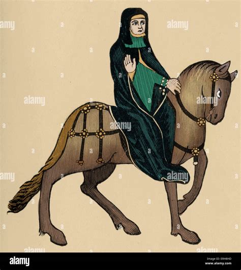 Geoffrey Chaucer ' s Canterbury Tales - The Prioress on horseback ...