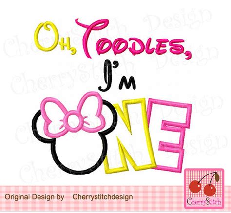 Oh Toodles Im One Minnie Machine Embroidery Applique Etsy