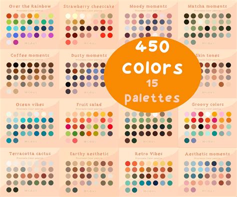 Mega Color Palette Bundle Procreate Farben Paletten Farbpaletten