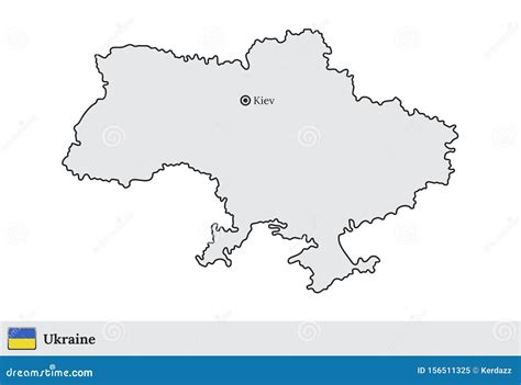 Ukraine Vector Map With The Capital City Of Kiev Stock Vector