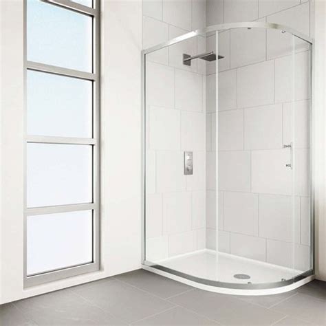 Verve Offset Quadrant One Door 1000mm X 900mm Silver