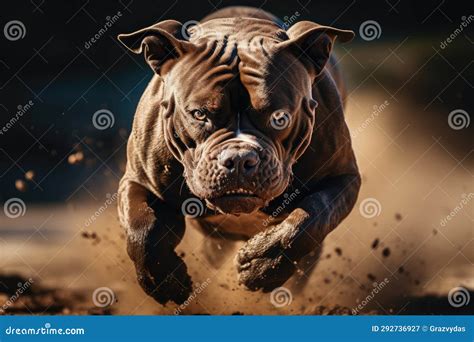 Angry Aggressive Mad Dog Running On Camera Stock Illustration