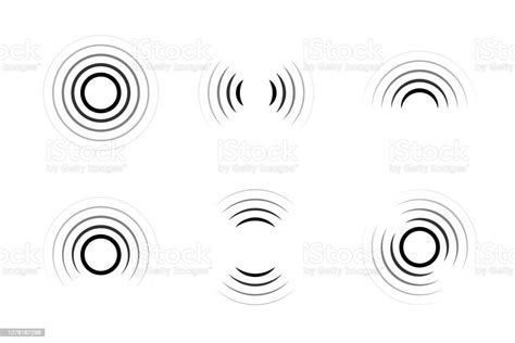 Satz Von Signalsymbolen Sonar Oder Radarschallwellen Radiowellen