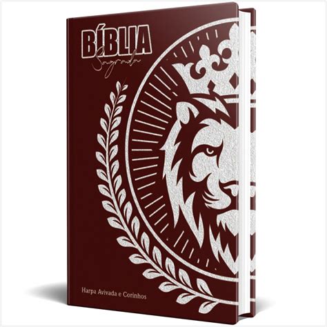 Bíblia RC Slim Capa Dura Harpa Avivada E Corinhos Leão Vinho