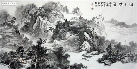 Chinese mountain water painting, China traditional art, Chinese ...