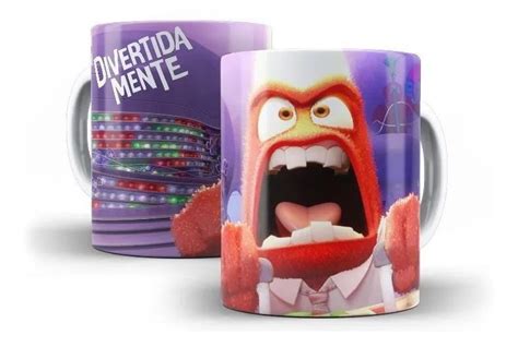 Caneca Porcelana Raiva Divertida Mente Filme Pixar Villa Caneca