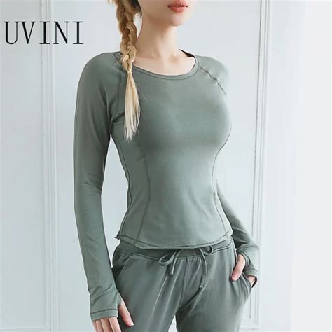 Sexy Women Yoga Top Sport Sleamless Long Sleeve Yoga Shirt With Thumb Holes Solid Quick Dry