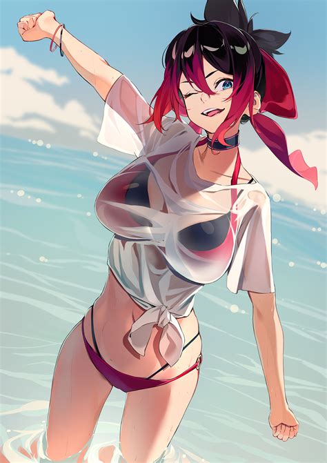 Ibaraki Shun Original Absurdres Commission Highres Skeb Commission Girl Bikini Black