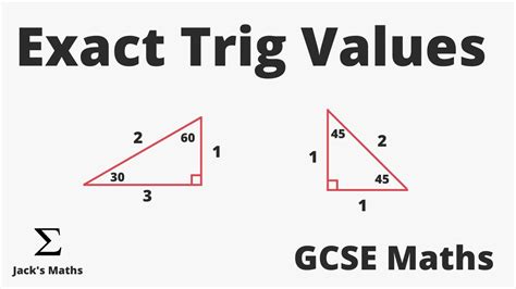 Exact Trig Values GCSE Maths YouTube