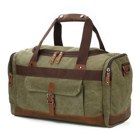 Canvas Travel Overnight Duffel Bag Large Weekend Carry On Bag