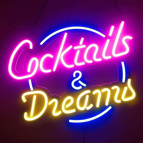 Cocktails And Dreams Led Neon Light Signs Etsy