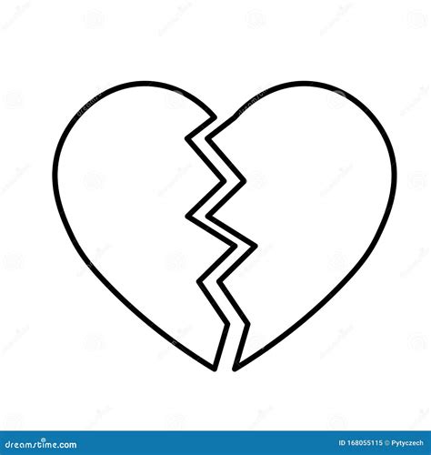 Broken Heart Icon Simple Flat Vector Illustration Stock Vector