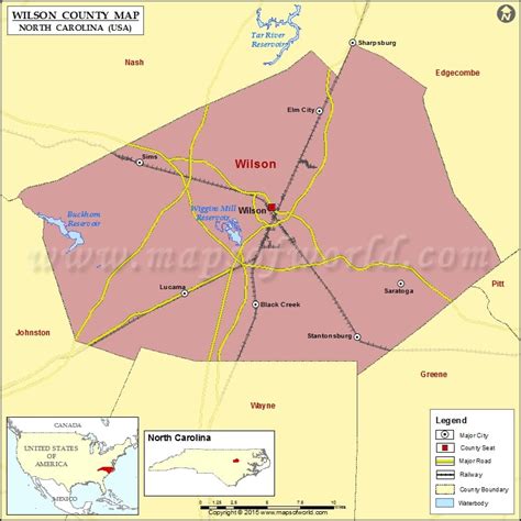 Wilson County Map North Carolina