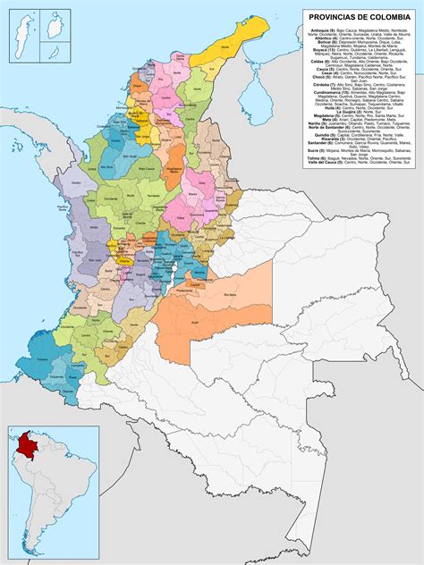 Mapa Colombia Bogota Mapa De Colombia Con Las Provincias Llena De Images