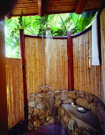 Bamboo Bamboo Outdoor Outdoor Shower Enclosure Outdoor Bathrooms