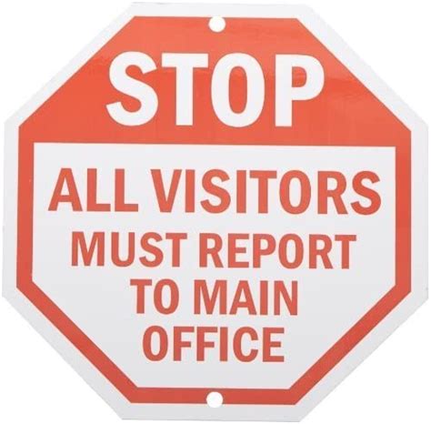 Amazon Smartsign Aluminum Sign Legend Stop All Visitors Must