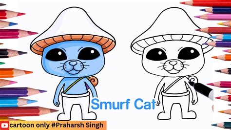 How To Draw Smurf Cat Step By Step Drawing Smurf Cat Easy Youtube