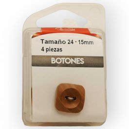 Botones en Cajita 15 mm Madera Natural Mod 1542428 Mercería Parisina