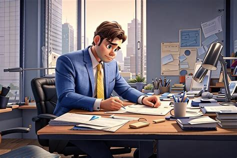 Premium AI Image Businessman Entrepreneur Working At Office Desk