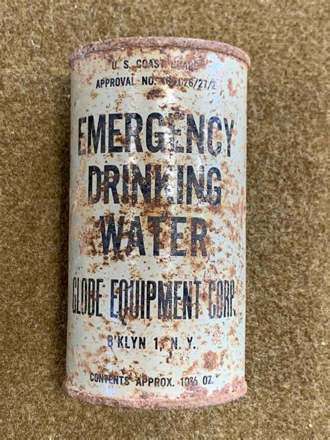 War Department Militaria US Coast Guard Emergency Drinking Water