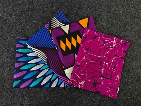 4 Fat Quarters Purple Quilting Fabrics Patchwork Fabrics African