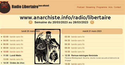 Programmes De Radio Libertaire Du Au Mars Partage Noir