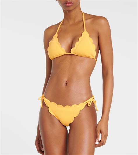 Broadway Scalloped Triangle Bikini Top In Orange Marysia Mytheresa