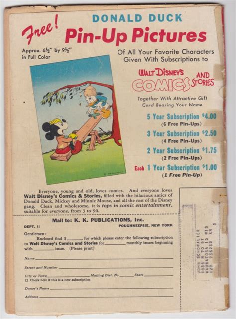 Walt Disney Comics And Stories Nov Fr Dell Donald Duck