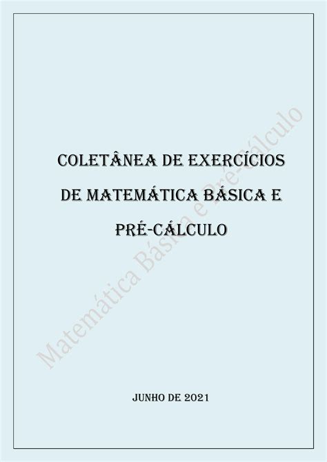 SOLUTION Coletanea Exercicios Matematica Basica Studypool