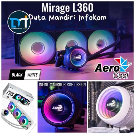 Promo Aerocool Mirage L I White Argb Mm Aio Liquid Cpu Cooler