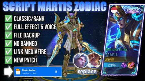 Script Skin Martis Zodiac No Password Full Effect Full Voice New