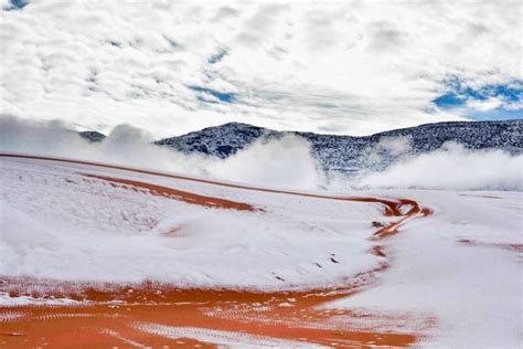 Foto Fenomena Hujan Salju Di Gurun Sahara Keempat Kalinya Sepanjang