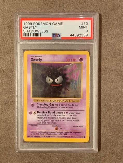 PSA 9 Gastly SHADOWLESS ENG Base Set Pokemon 50 102 Kaufen Auf Ricardo