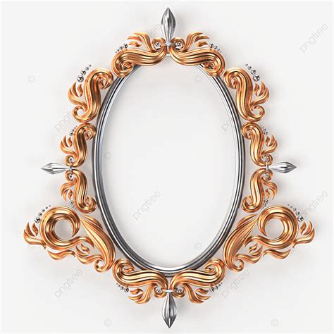 Picture Frame 3d PNG Gold And Silver Vintage Picture Frame Photo