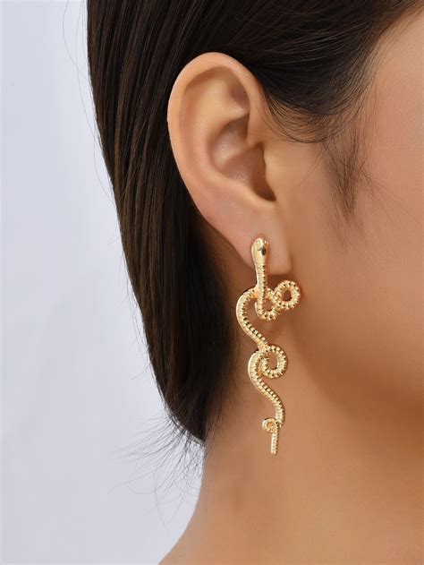 Snake Drop Earrings In 2022 Dangle Jewelry Embellished Jewelry Drop