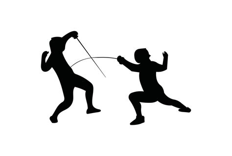 Fencing Silhouette Vector Illustration Vector Art At Vecteezy